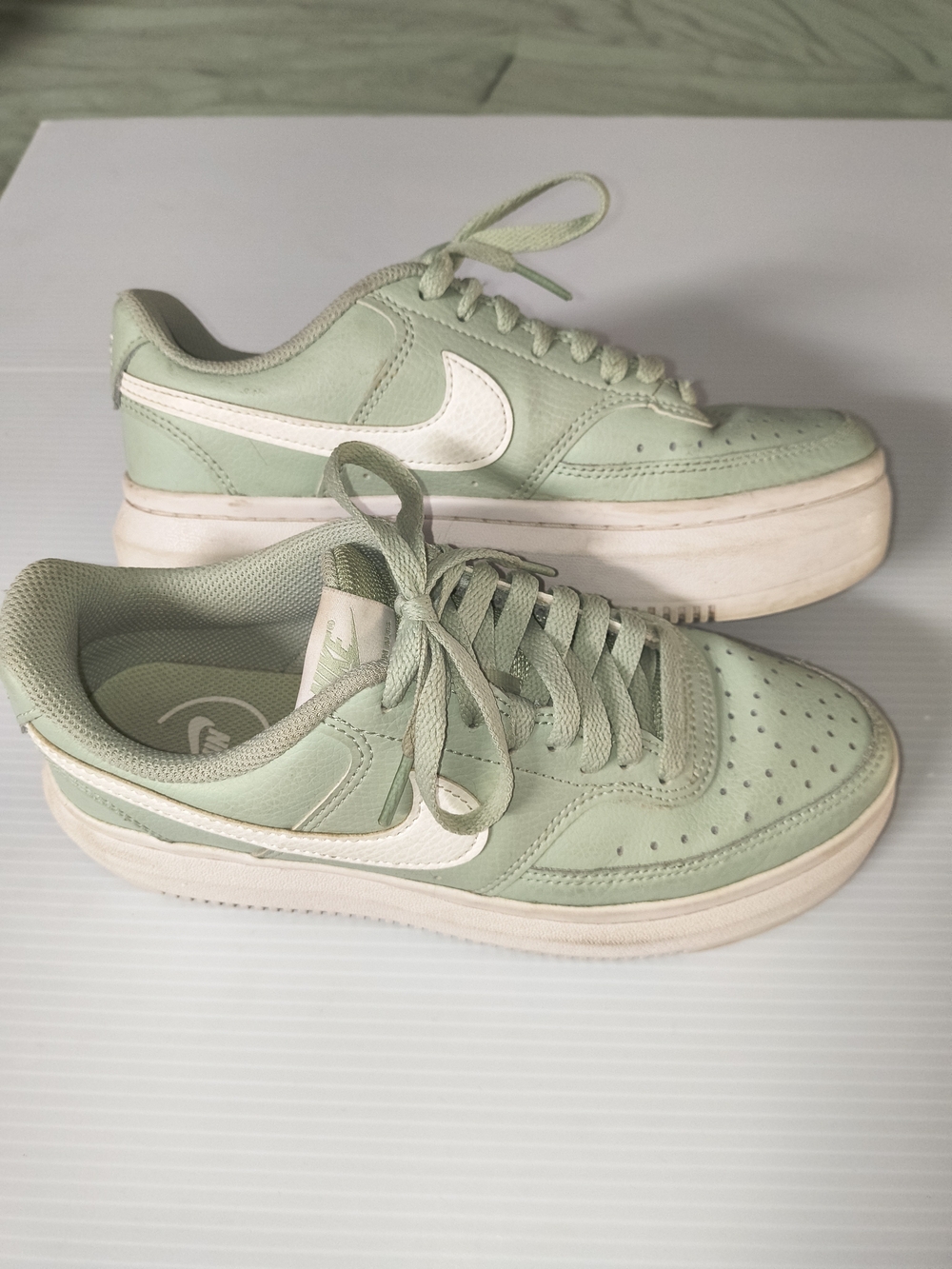 Nike Court Vision Alta "Seafoam" Platform Sneakers